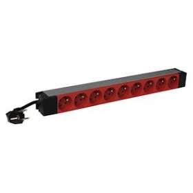 PDU 19pouces 1U LCS² - 9x2P+T rouges - cordon 3m avec fiche 2P+T 16A|Legrand-LEG646811