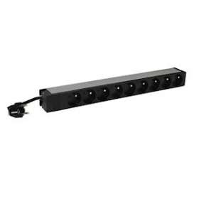 PDU 19pouces 1U LCS² voyant témoin tension 9x2P+T -cordon 3m avec fiche 2P+T 16A|Legrand-LEG646820