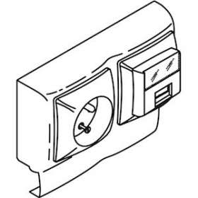 Prise 2P+T + prise RJ45 Cat.5e saillie Keva-Pour moulure Keva hauteur 20mm-Blanc|Planet wattohm-PLW11974