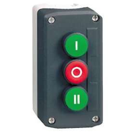 Harmony boite - 3 boutons poussoirs D22 - vert /rouge /vert|Schneider Electric-SCHXALD339