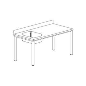 Table du chef gamme 700, bac à gauche Dimensions (LxPxH) mm:1000x700x900|Tecnox-TNXTC1BG107-1