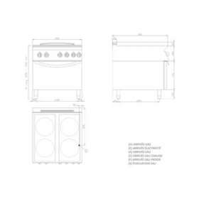 Fourneaux plaques vitrocéramiques, 4 feux, four électrique|Tecnox by giorik-TXGCV940E