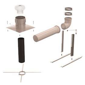 Kit mural B22p-B23p Chemilux Condensation D160mm conduit flexible, inox|Ubbink-UBB100017