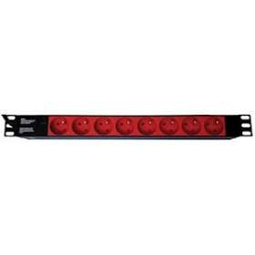 PDU multiprise horizontale 19' - 8 prises rouges 2P+T et cable 1,8M|Xeta premium-XETBLF10P08R