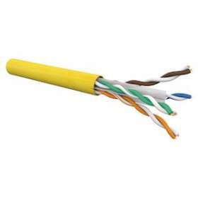 Câble CAT6 4 paires AWG23 U/UTP LSOH-FR Cca, Jaune (touret de 305 m)|Gigamedia-GGMC6U4PFROHT3