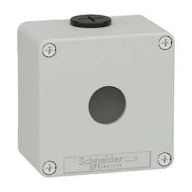 Boite métal vide grise - M20 x2 - 1 trou 22 mm - 80x80x51,5 mm - UL cULus|Schneider Electric-SCHXAPD1201