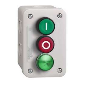 Harmony XALE - boîte à boutons - BP vert 1F + BP rouge 1O - voyant vert LED 230V|Schneider Electric-SCHXALE33V1M