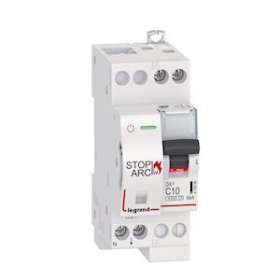 Disj. DX³ STOP ARC 4500 6kA arrivée/sortie à vis 1P+N 230V~ 10A courbe C -2 mod|Legrand-LEG415906