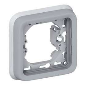 Plaque étanche support Plexo 1 poste pour montage en encastré - gris|Legrand-LEG069956