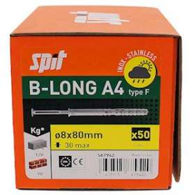 B-LONG 8x80/30F tête fraisée inox A4|Spit-SPT567942