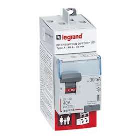 Interrupteur différentiel DX³-ID 2P type A 30mA arrivée haut/départ haut 40A|Legrand-LEG092836