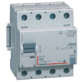 Interrupteur différentiel DX³-ID haut/bas vis - 4P 400V~ 40A B 30mA - 4 modules|Legrand-LEG411846