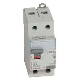 Interrupteur différentiel DX³-ID haut/bas vis - 2P 230V~ 16A typeAC 10mA - 2 mod|Legrand-LEG411500