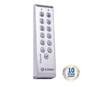 Clavier codé Digicode fin inox 100 codes - 2 relais 12 à 48 V DC|CDVI-CDAPROFIL100EC