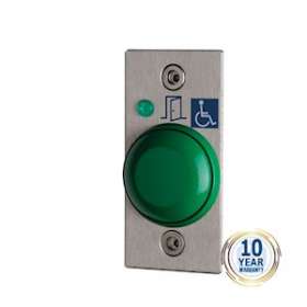 Bouton poussoir encastré NONF Choc - Vert - Précâblé - PP inox - lumineux buzzer|CDVI-CDABPNONFCHOCCABHV