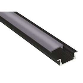 Profilé aluminium encastré PE1 pour ruban LED - 2m - noir|Aric-ARI55155