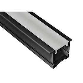 Profilé aluminium encastré PE2 pour ruban LED - 2m - noir|Aric-ARI55157