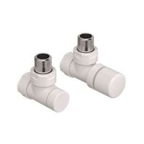 Robinetterie thermostatisable équerre 1/2', tête manuelle - Kit B blanc|Acova-ACA991361