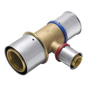 VSH MultiPress laiton Té réduit FFF 25x20x16|Aalberts Integrated Piping Systems BV-IPH123459818