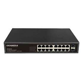 Switch non-manageable 16 ports Gigabit PoE+ (200W)|Gigamedia-GGMGS16P