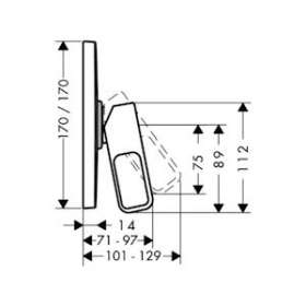 Set de finition pour mitigeur douche encastré chromé brossé|Hansgrohe-HA311625260