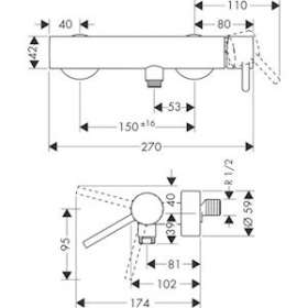 Mitigeur douche chromé brossé|Hansgrohe-HA310611260