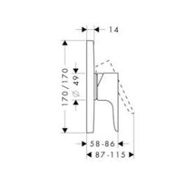 Set de finition pour mitigeur douche encastré laiton poli|Hansgrohe-HA334625930