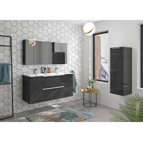 Demi-colonne L400 H1066 1 porte avec dessus - Gris Foncé Brillant|Neoform industries sas-UIDA2348733