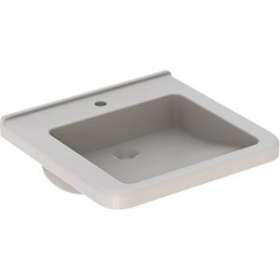 Lavabo Geberit Renova Comfort Square, adapté PMR, 55x52.5cm, ss trop-plein, Blc|Geberit-GBR128557000