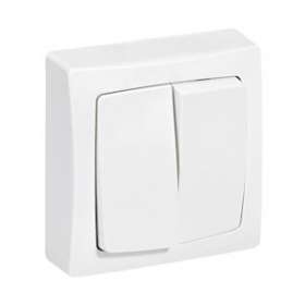 Double interrupteur ou va-et-vient Appareillage Saillie - blanc|Legrand-LEG097602