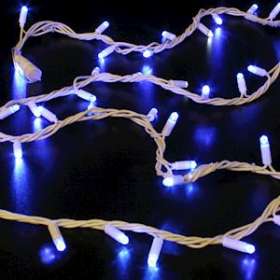 ORIGINAL- Guirlande 10m - 100LED Bleu fixe - câble blanc - 230V|Festilight-FEH50385-1-W3-Z