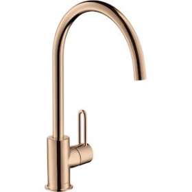 Mitigeur cuisine rouge doré poli|Hansgrohe-HA338830300