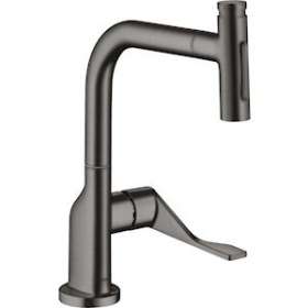 Mitigeur cuisine avec douchette noir chromé brossé|Hansgrohe-HA339862340