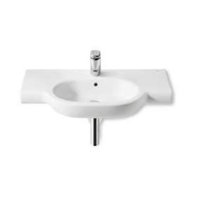 meridian-n lavabo plan 850x460 +fixations blanc|Roca france-ROAA32724D000