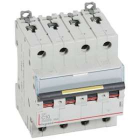 Disj. DX³ 1000kA 16kA arrivée haute/départ bas à vis 10A -courbe C -4 modules|Legrand-LEG409353