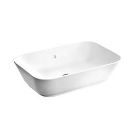 Geo vasque, rectangulaire, 60 cm, sans trou pour robinet, sans trop-plein, blanc|Vitra France-GIR7425B0030016