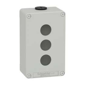 Boite métal vide grise - M20 x2 - 3 trous 22 mm - 80x130x51,5 mm - UL cULus|Schneider Electric-SCHXAPD2203