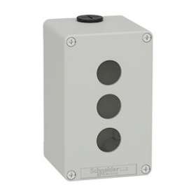 Boite métal vide grise - M20 x2 - 3 trous 22 mm - 80x130x77 mm - UL cULus|Schneider Electric-SCHXAPD2503