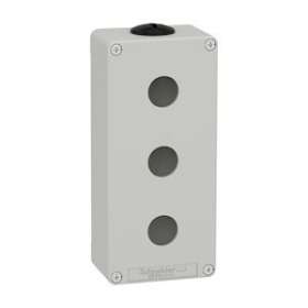 Boite métal vide grise - M25 x2 - 3 trous 22 mm - 80x175x51,5 mm|Schneider Electric-SCHXAPD3203