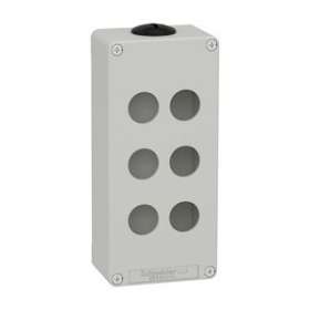 Boite métal vide grise - M25 x2 - 6 trous 22 mm - 80x175x51,5 mm|Schneider Electric-SCHXAPD3206