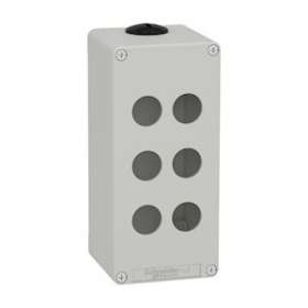 Boite métal vide grise - M25 x2 - 6 trous 22 mm - 80x175x77 mm|Schneider Electric-SCHXAPD3506