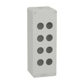 Boite métal vide grise - M25 x1 - 8 trous 22 mm - 80x220x77 mm|Schneider Electric-SCHXAPD4508