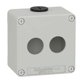 Boite métal vide grise - M20 x2 - 2 trous 22 mm - 80x80x51,5 mm - UL cULus|Schneider Electric-SCHXAPD1202