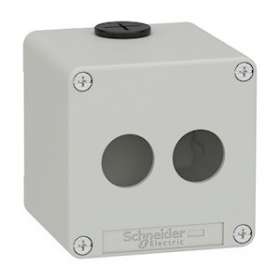 Boite métal vide grise - M20 x2 - 2 trous 22 mm - 80x80x77 mm - UL cULus|Schneider Electric-SCHXAPD1502