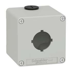 Boite métal vide grise - M20 x2 - 1 trou 30 mm - 80x80x77 mm - UL cULus|Schneider Electric-SCHXAPD1601