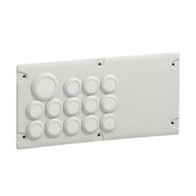 Plaque Cabstop IP55 13 entrées D5-14mm et 1 sortie D14-24mm avec 1 réserve|Legrand-LEG036495