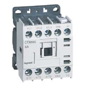 Mini-contacteur de puissance CTX³ 3P 6A+contact auxiliaire-1NF - 24V~|Legrand-LEG417010