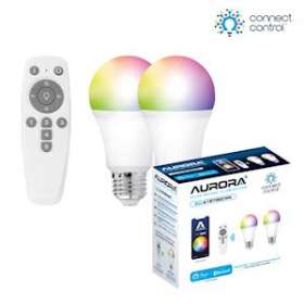 Connect.control - Pack x2 std E27 8W RGB + CX (827-850) + télécom. Bluetooth|Aurora-ABIAUA1BTGECWK