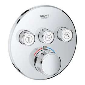 Thermostatique installation encastrée 3 sorties Grohtherm SmartControl Chromé|Grohe-GO229121000