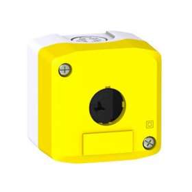 Harmony - Boite vide 1 trou dia 22mm couvercle jaune et fond gris clair|Schneider Electric-SCHXALFK01